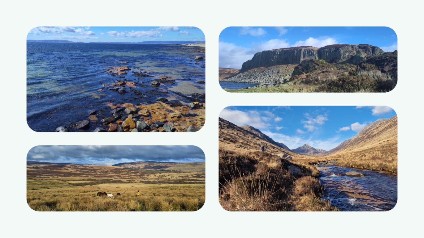 four landscape images of Scotland
