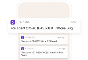 Starling app payment notifications