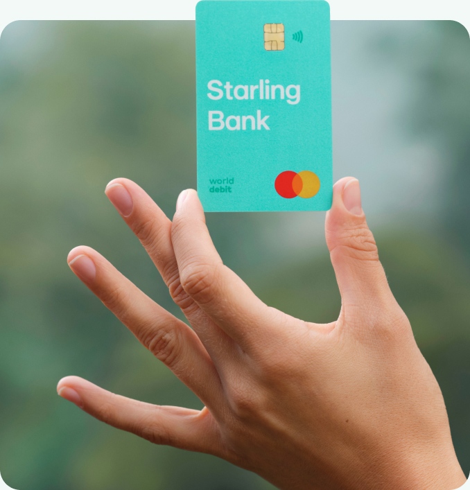 Starling Bank card in the hand