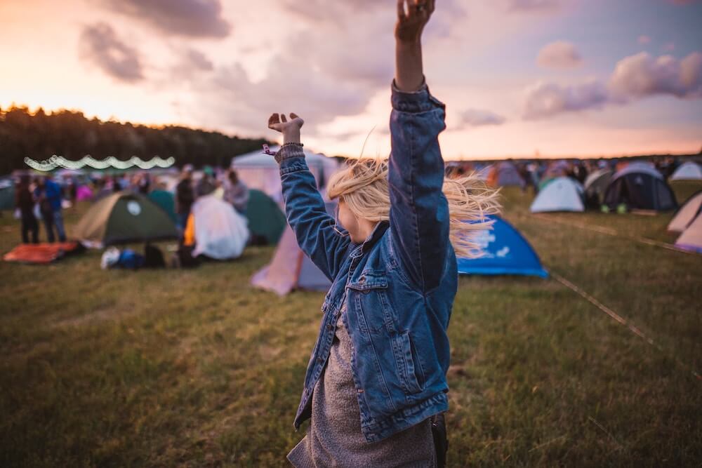 Girl dancing at a music festival