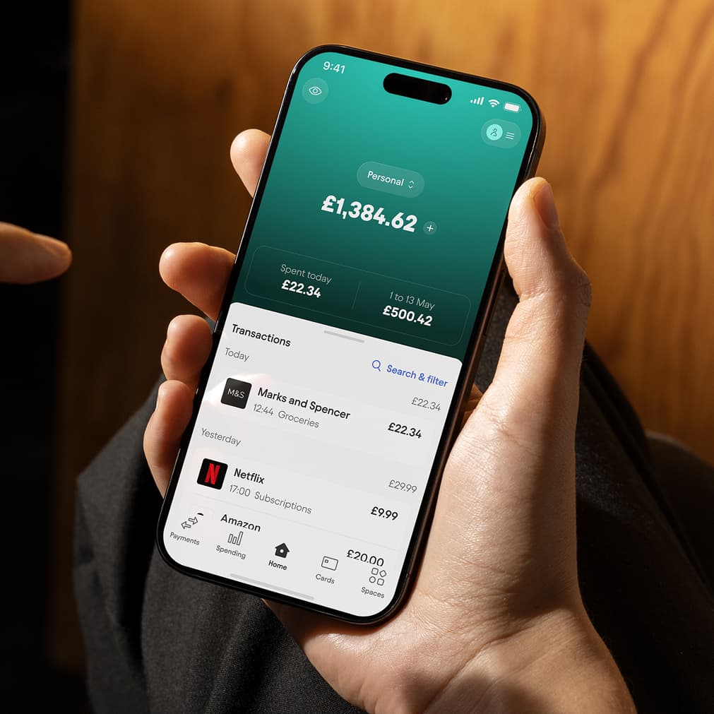 Starling mobile app showing personal balance
