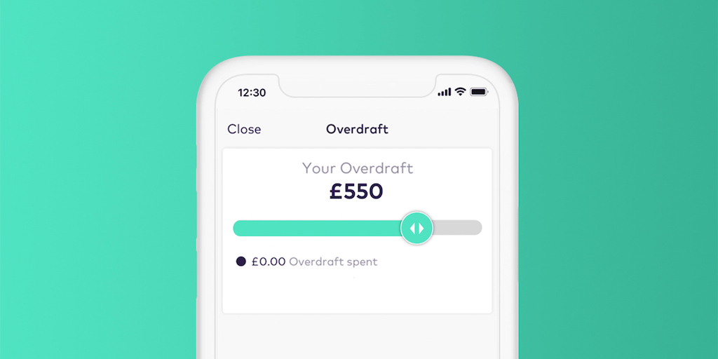 The app showing the overdraft slider