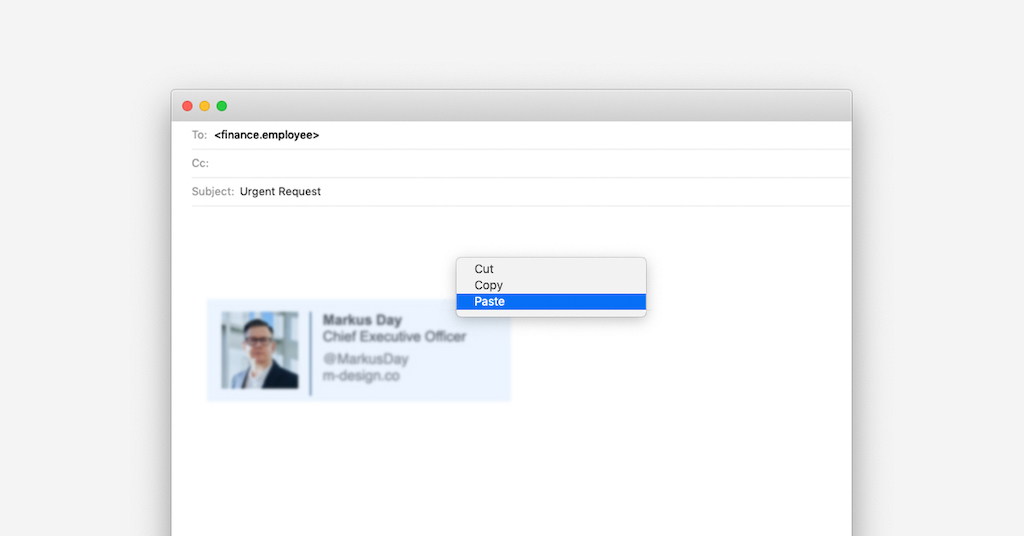An email footer being updated