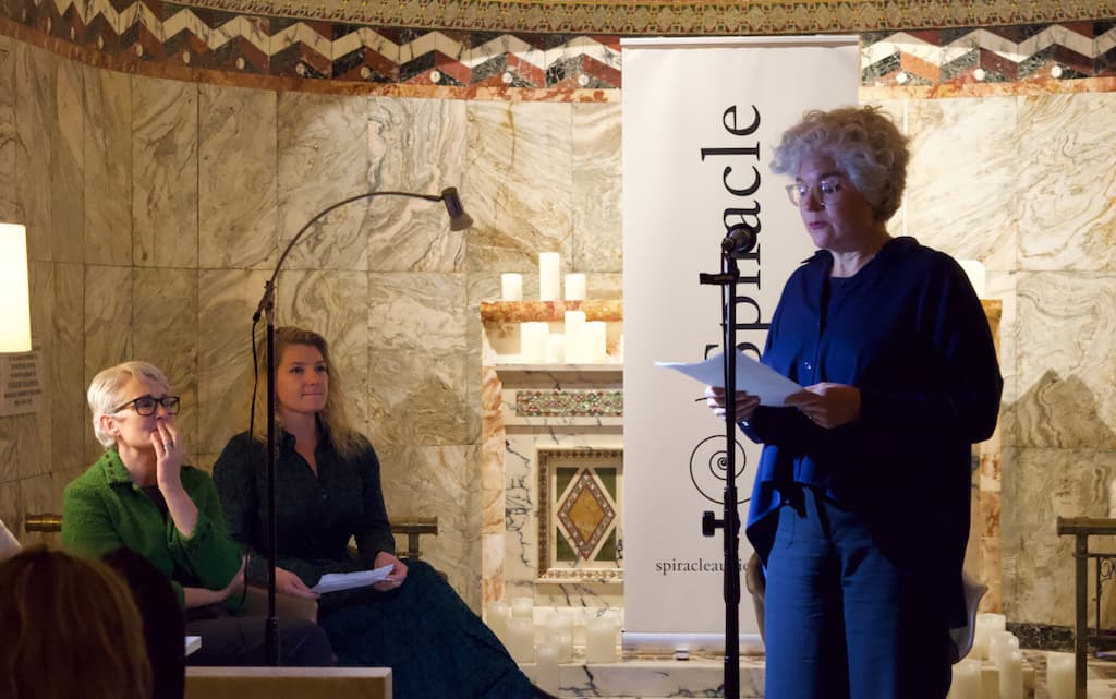 Kate Bland, Spiracle Director, speaking at the launch event, pictured with Leigh Wilson, Spiracle Publisher (far left) and Stephanie Cummings, Spiracle Head of Social Media (left)