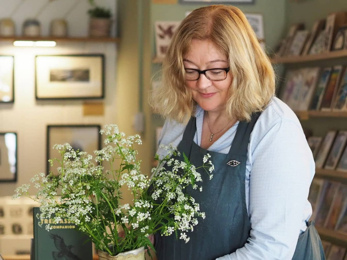 Amber Harrison in her shop FOLDE Dorset