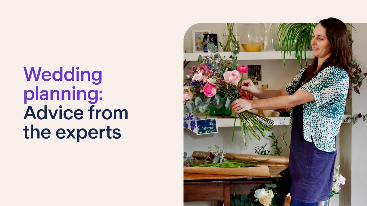 A person arranging flowers