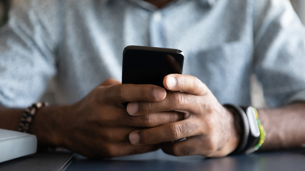Person using a mobile phone