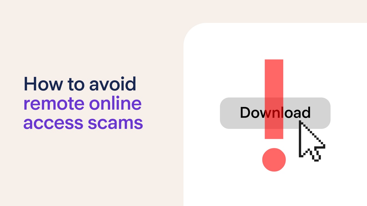Warning not to click a download button