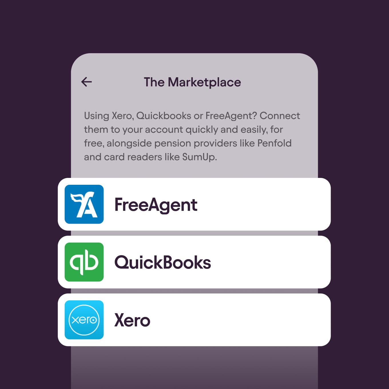 stack of accounting software logos like FreeAgent, QuickBooks, and Xero