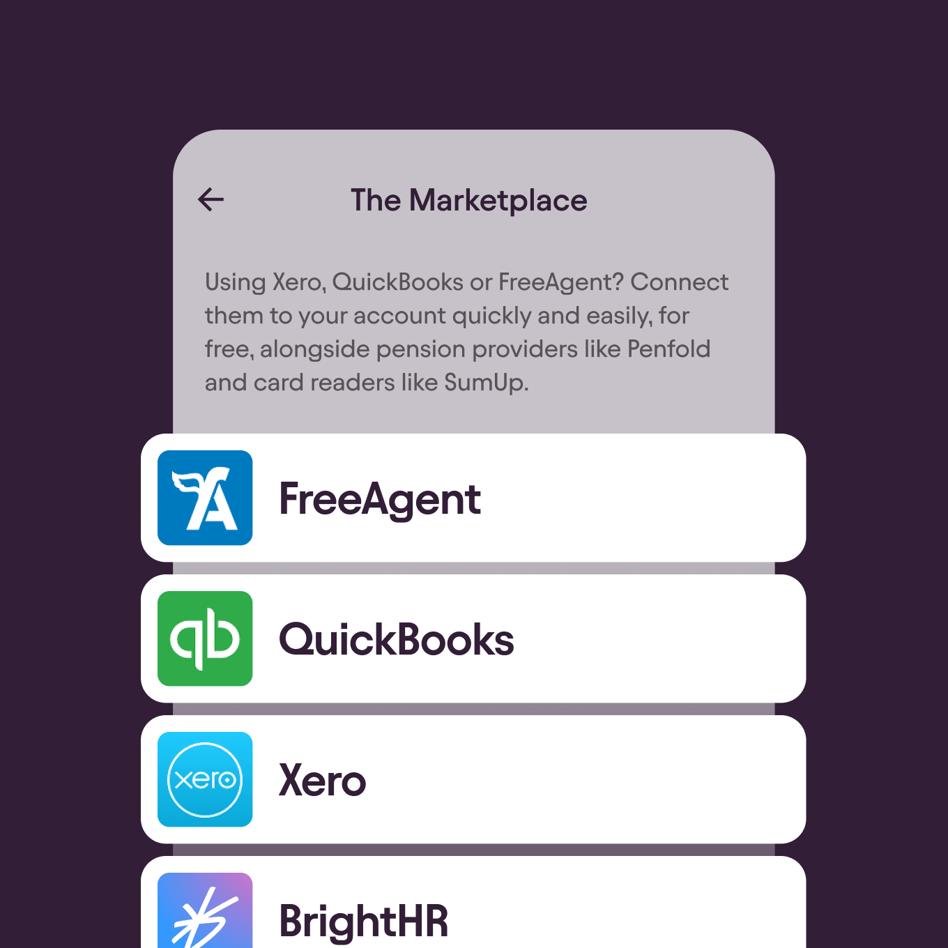 stack of accounting software logos like FreeAgent, QuickBooks, and Xero