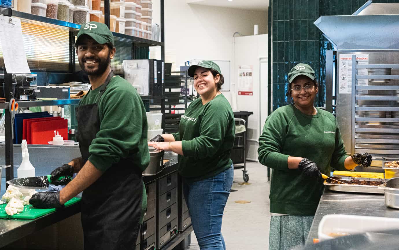 Staff working at the Salad Project