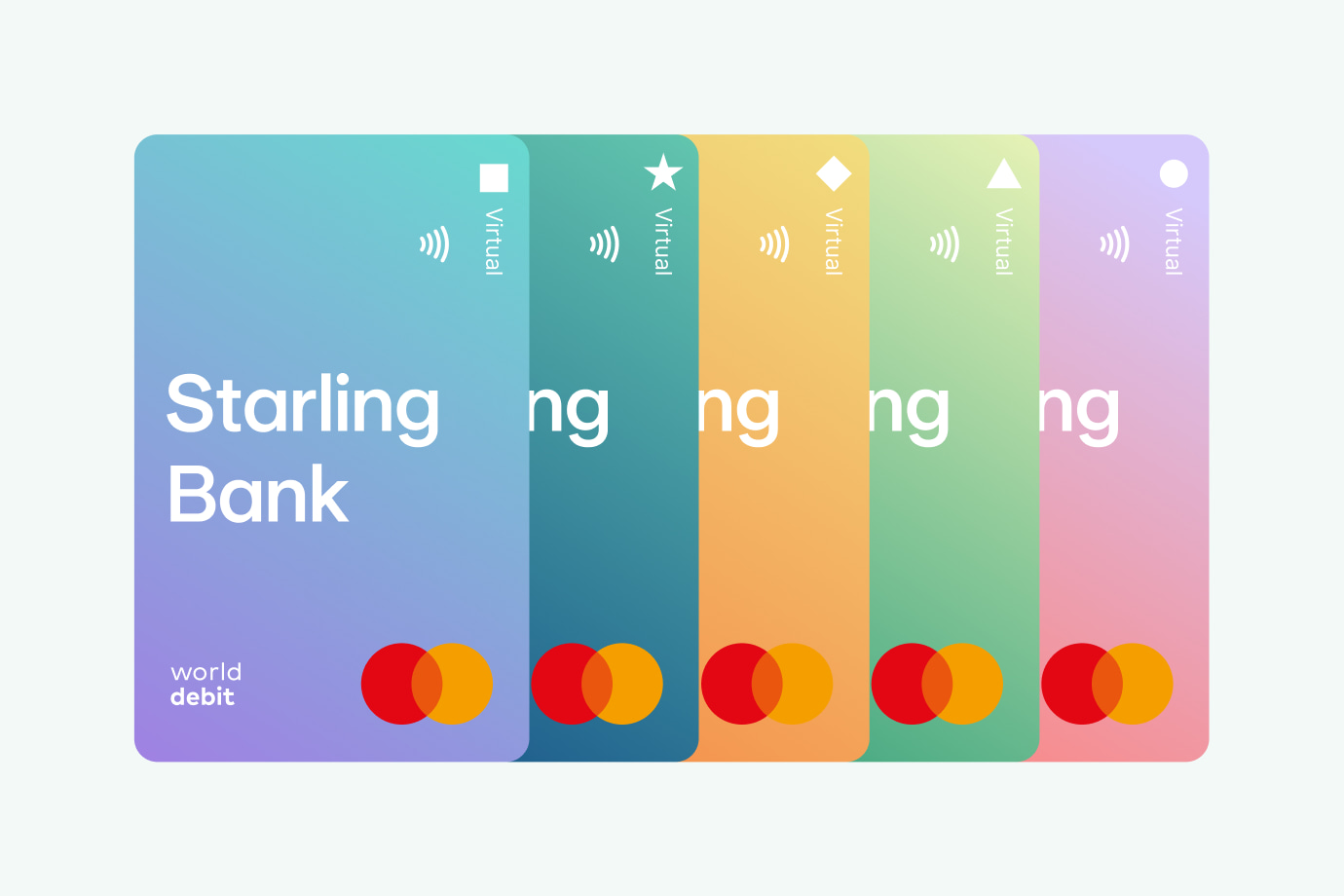 Starling Bank's multi-coloured virtual cards