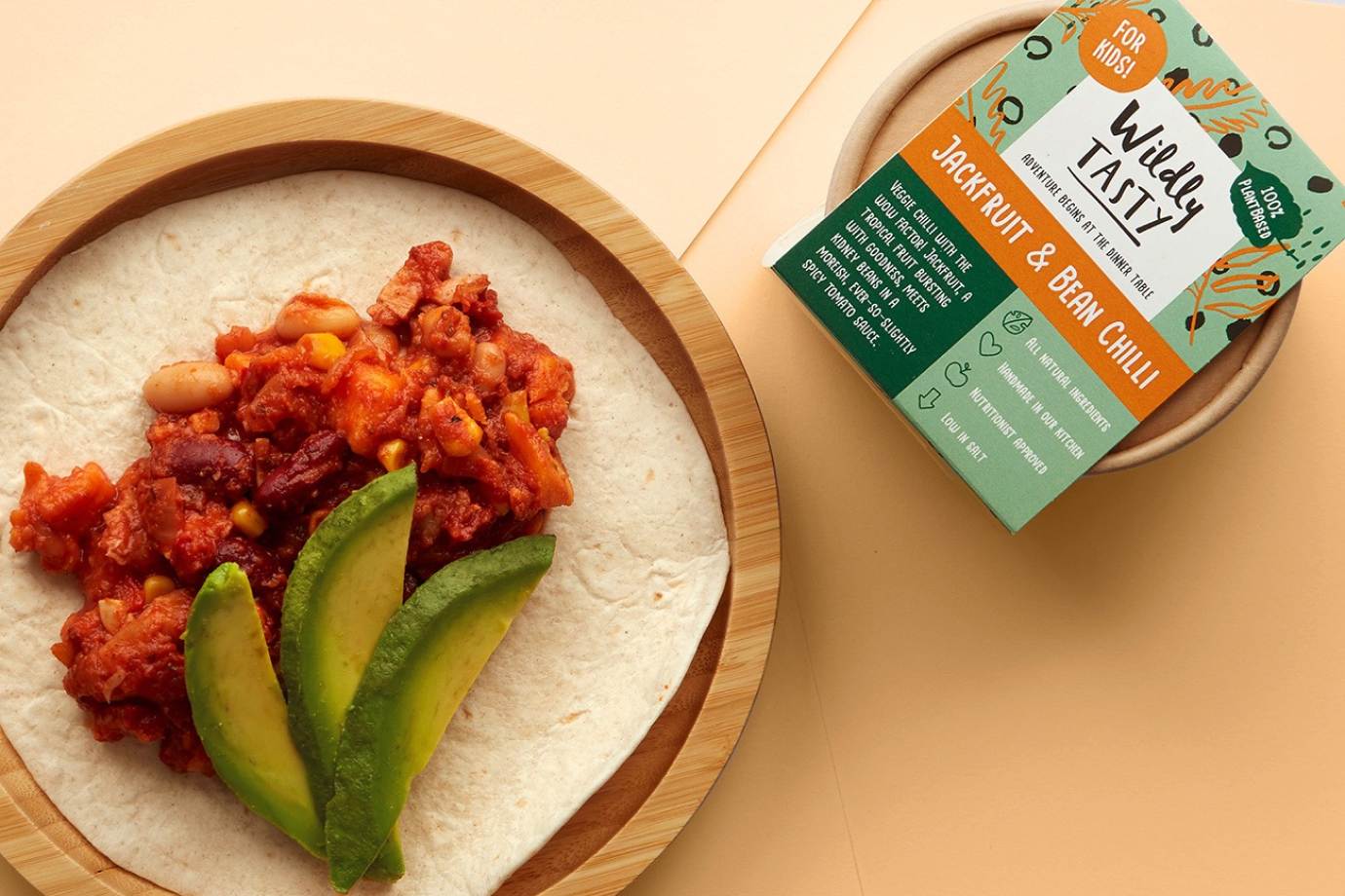 Wildly Tasty Jackfruit and Bean Chilli meal for kids