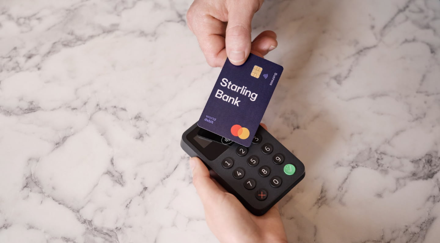 Business debit card tapped on card reader