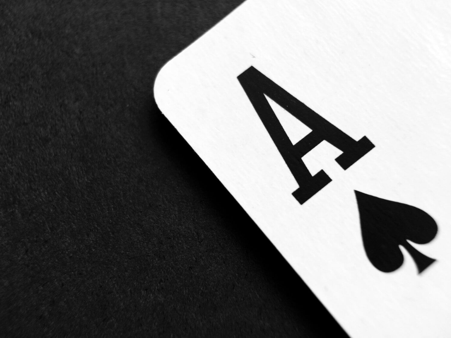 Playing card with the ace of spades