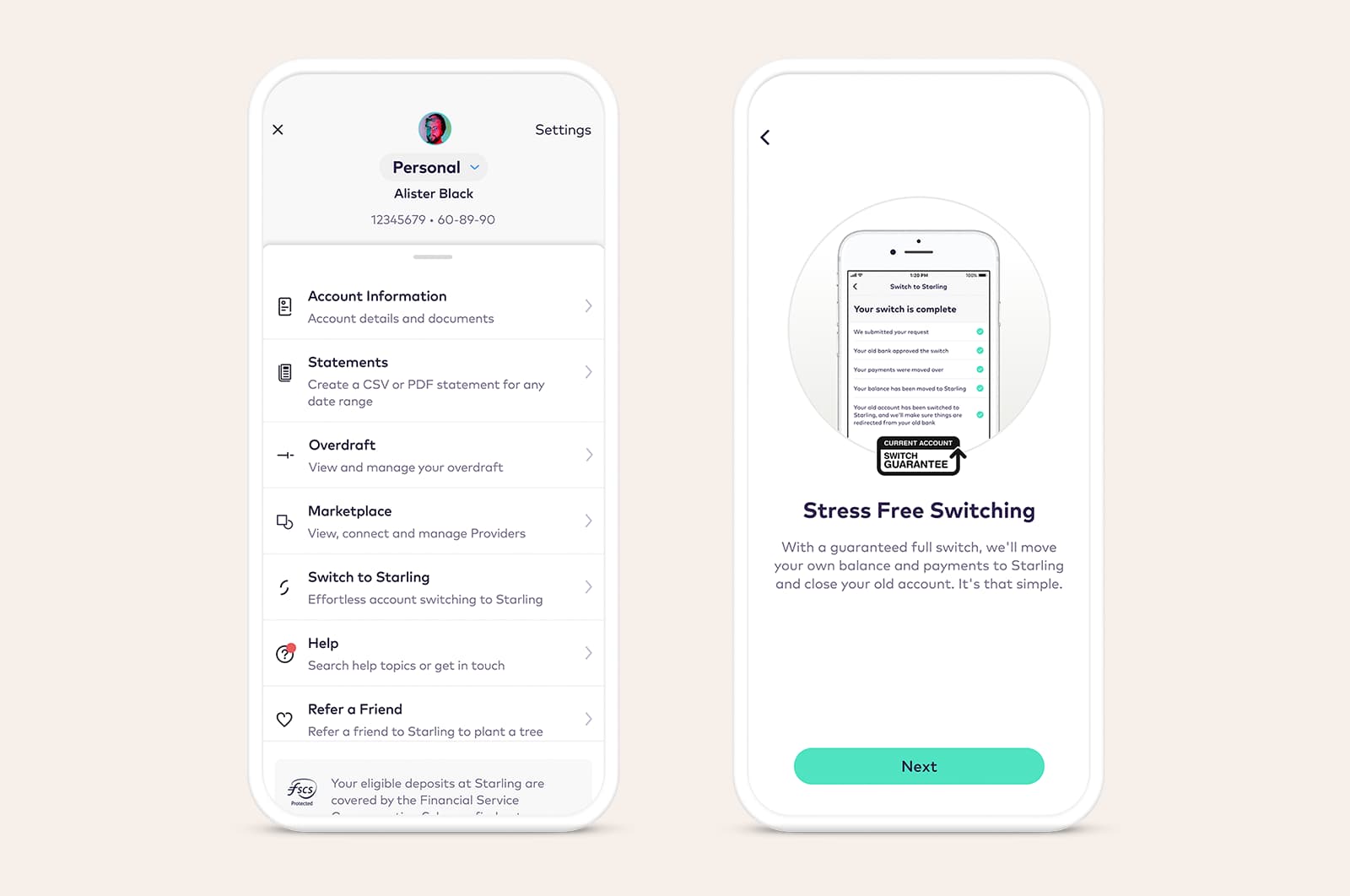 Starling app switching process