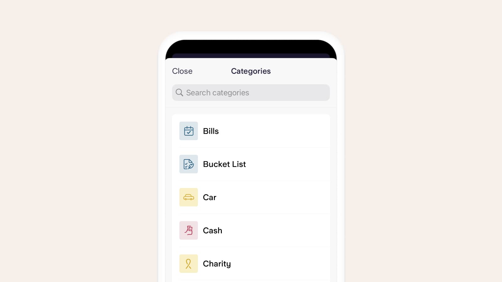 Categorise your spending in a way that works for you.