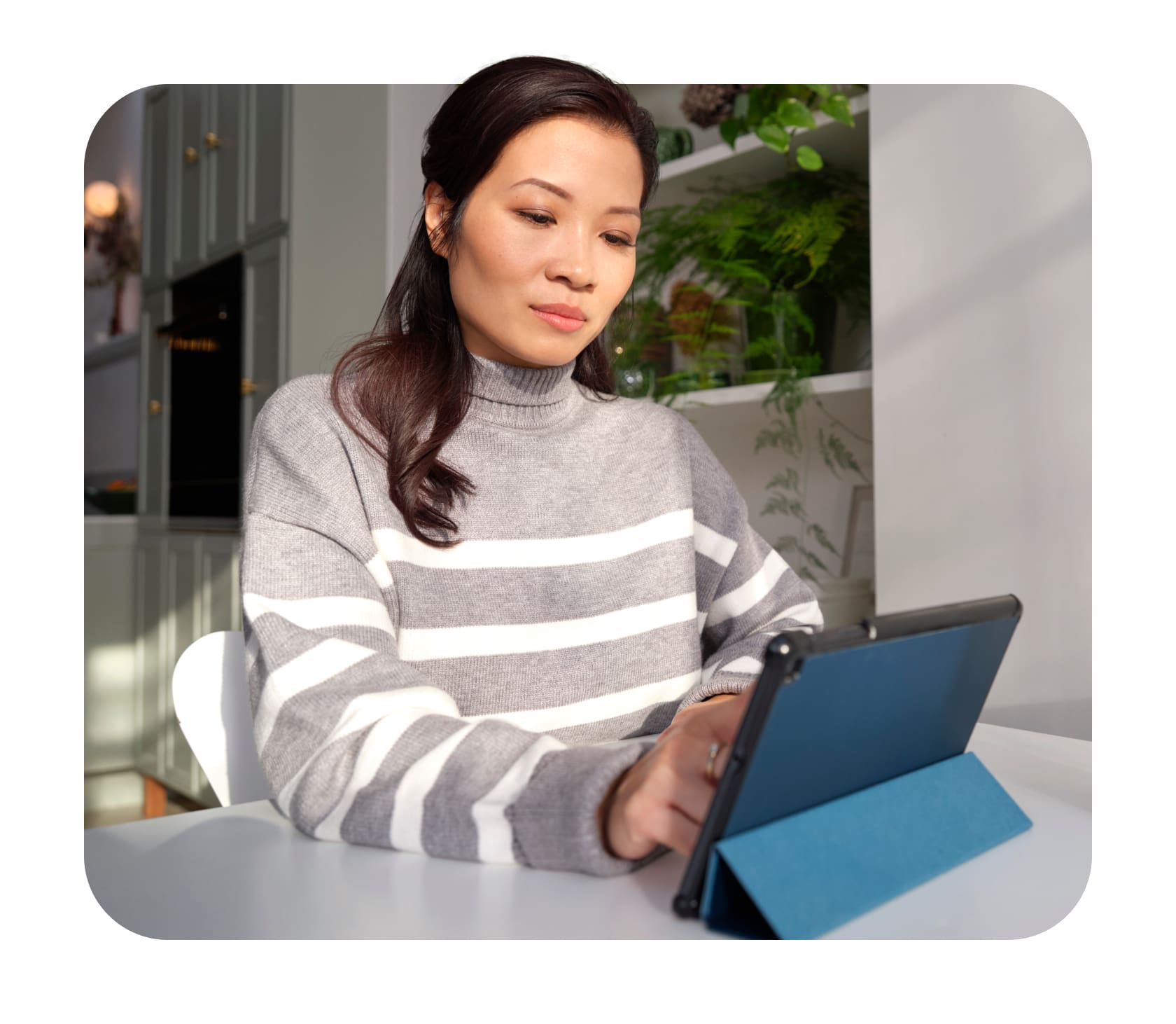 Woman on her tablet