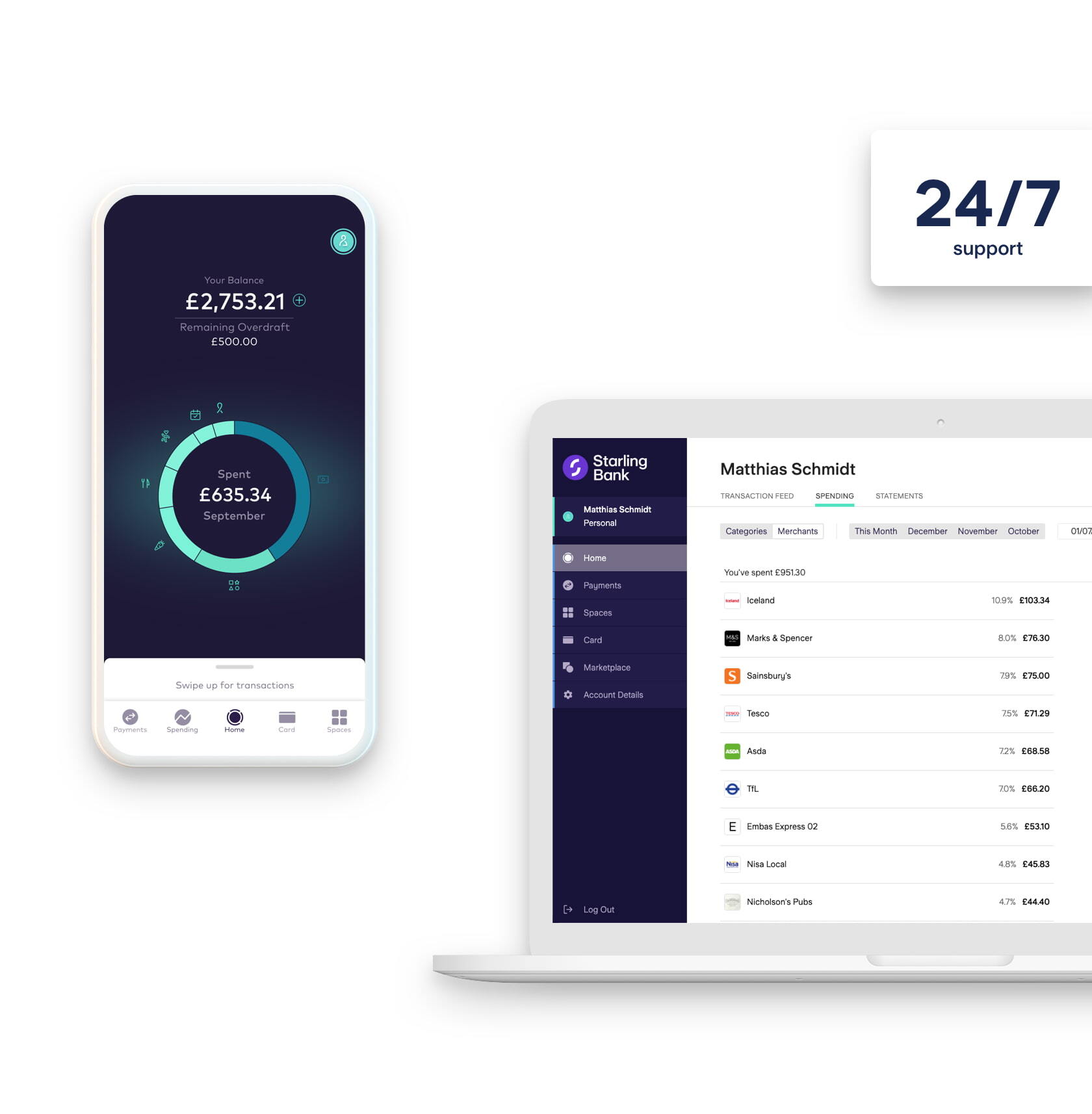 Starling account on app and desktop
