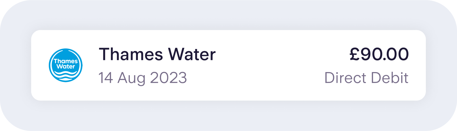 Direct debit amount for Thames Water