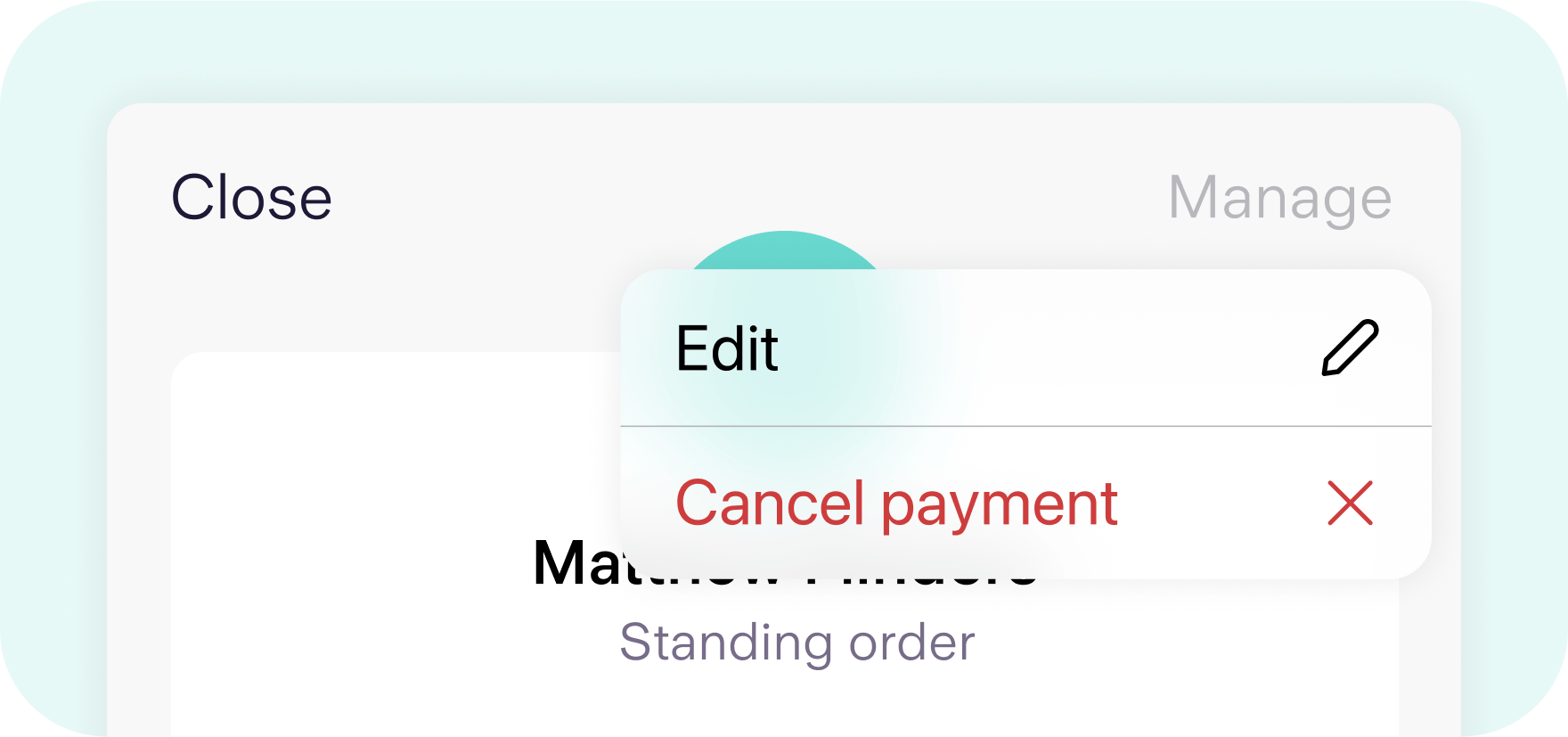 Cancel standing order