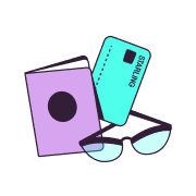 An illustration representing travel