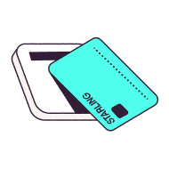 An illustration of a Starling card making a payment