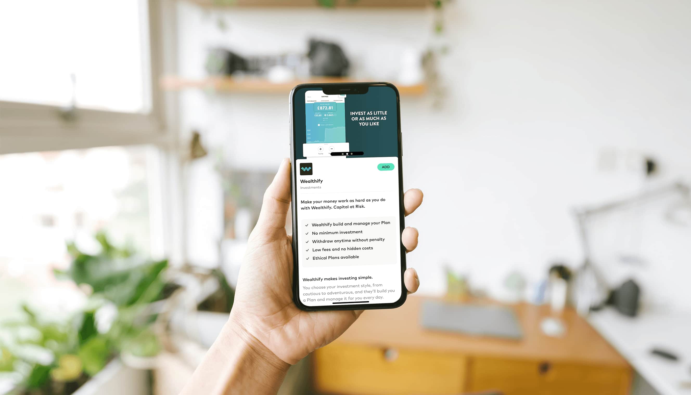 App showing Wealthify information