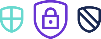 closed padlock and defence shields