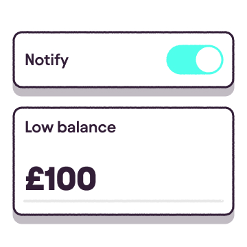 Illustration of turning on low balance warnings