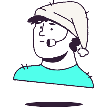 Support agent wearing night hat