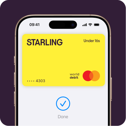 Yellow Under 16s card showing in Apple pay