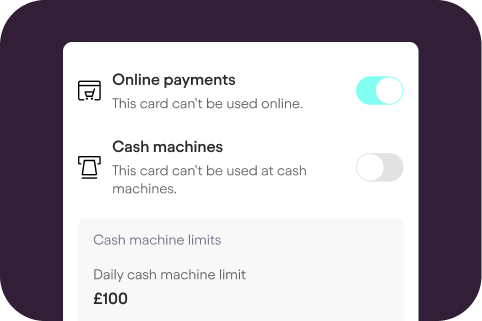 Card controls available with Kite