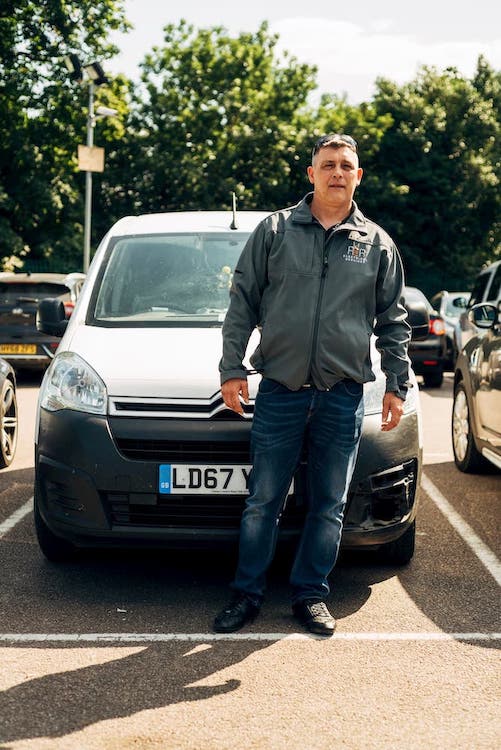 Tony stood in front of his van
