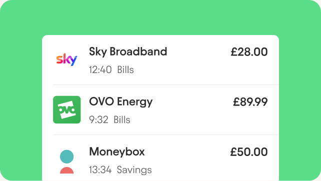 An example of recent payments in the Starling app