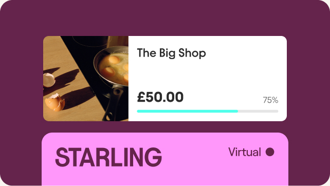 An example of a space and attached virtual card in the Starling app