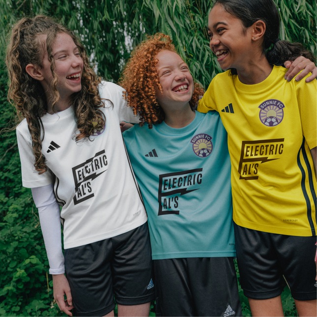 A girls team in their different kits