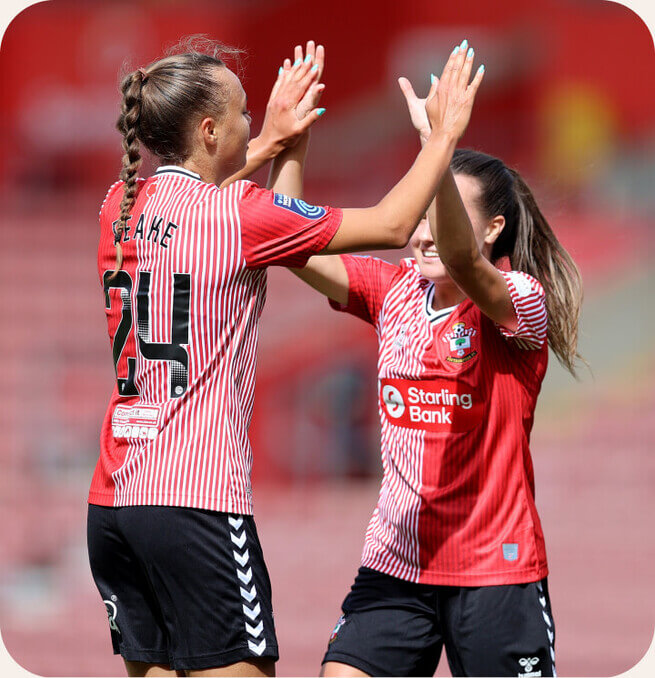 The Southampton women’s football team high fiving