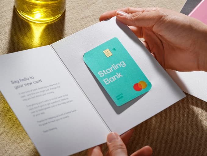 Starling bank card inside welcome pack