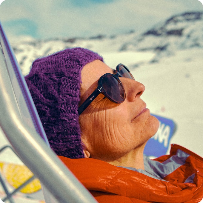 A person relaxing on holiday