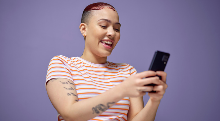 Woman using a phone