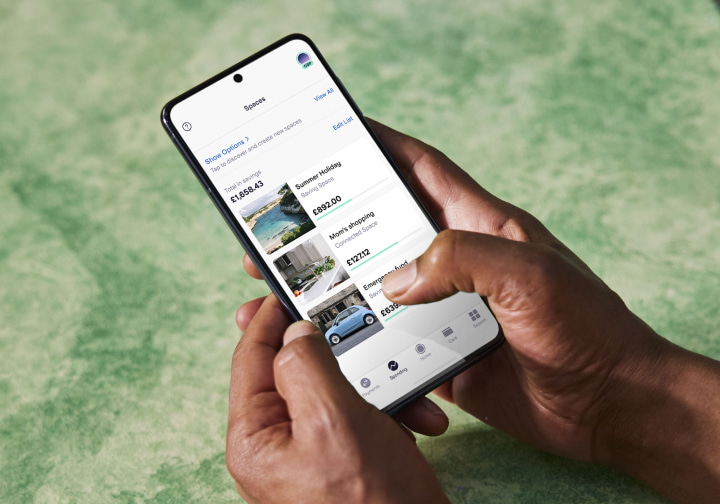 saving spaces displayed on mobile screen