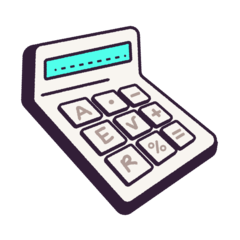 An illustration showing a calculator