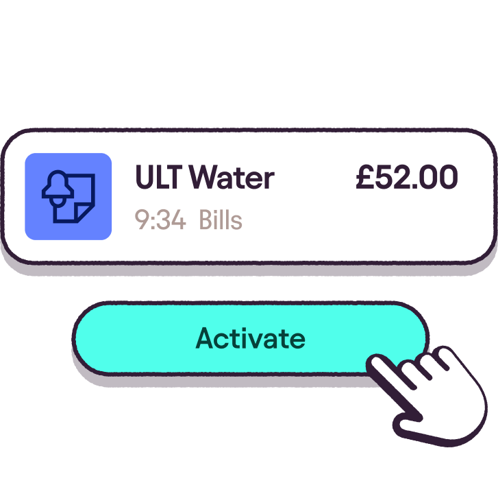 An illustration showing how to set up a Direct Debit in the app