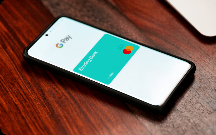 Starling Bank virtual card on Google Pay mobile screen