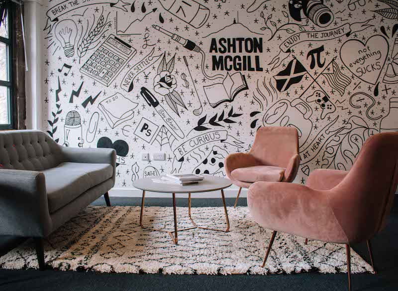 A mural in the Ashton McGill office