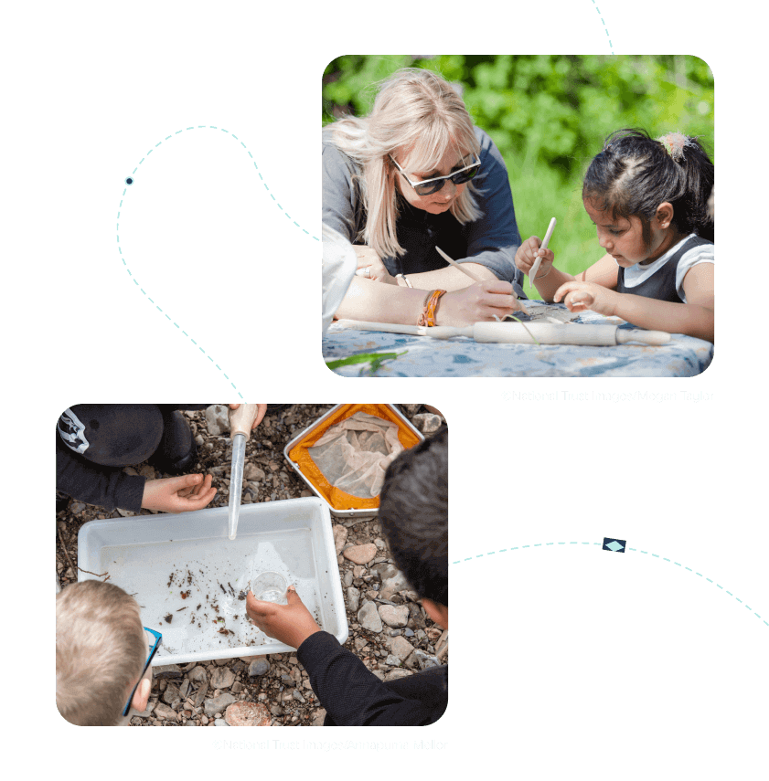 Children outdoors doing nature workshop