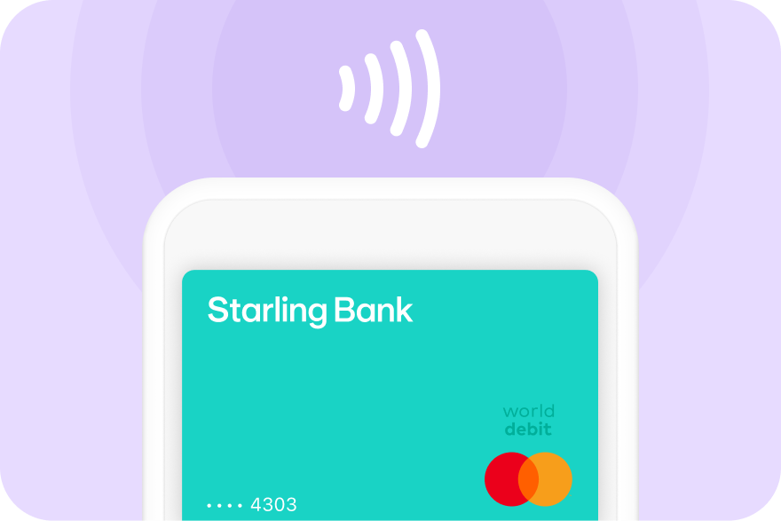 A Starling personal account card in a mobile wallet
