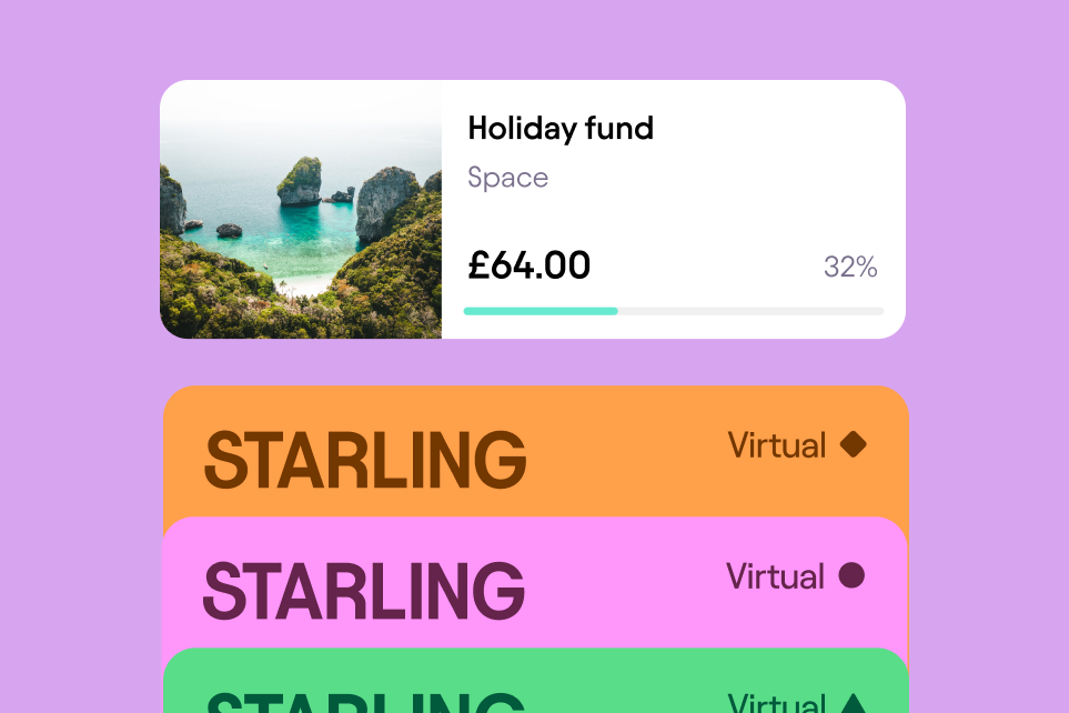 Holiday fund Space with Starling virtual cards