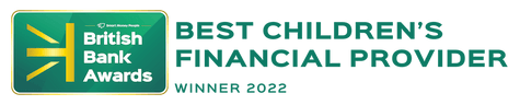 A picture of badge awarded to Starling Bank for being the Best Children Financial Provider 2022
